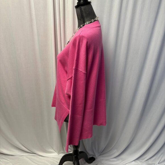 Pink Long Sleeve Sweater Womens Size Large Relaxed Fit Knit Pullover Top NEW - Picture 3 of 8